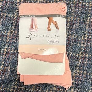New Danskin footless tights for dance in pink for girls size 7-10